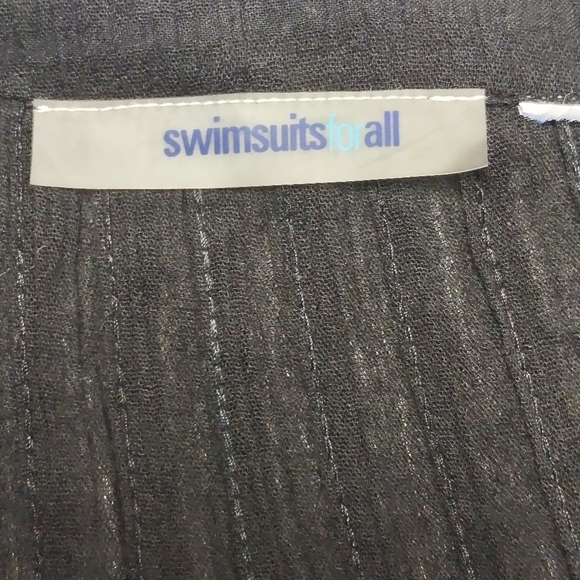 swimsuitsforall Women's Plus Size Crochet Trim Cover Up Black Size Large - Picture 12 of 13